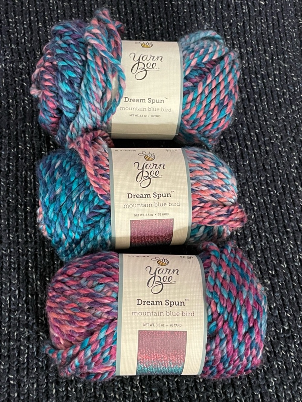 Yarn Bee Dream Spun Mountain Blue Bird Multicolor Yarn - 3 Pack